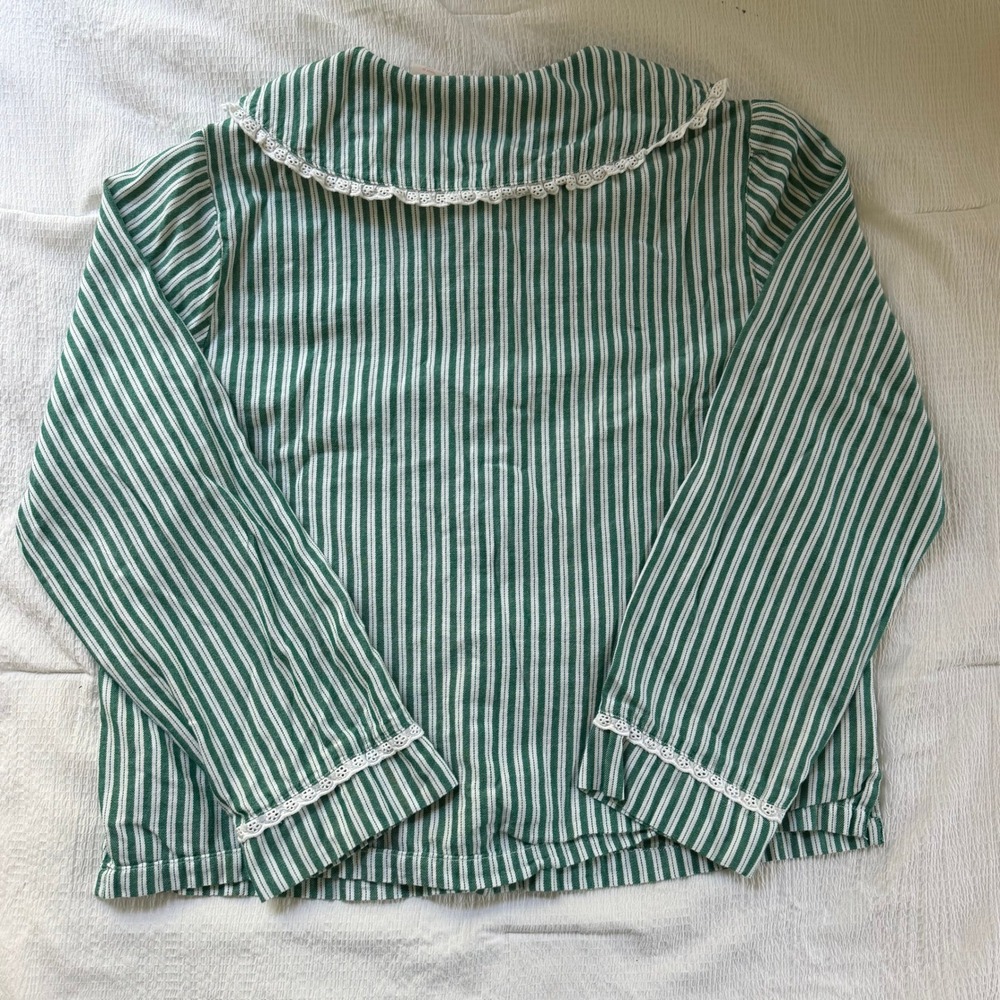 Rachel Ashwell Viral Green and White Striped Pajama Set Size Small - Picture 3 of 6